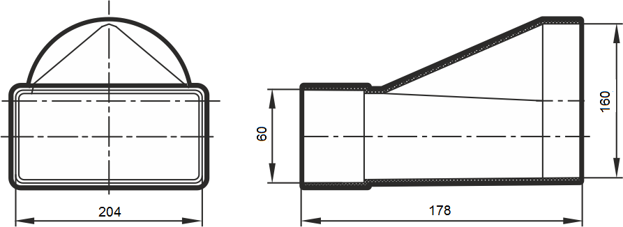 Переход прямой ERA 620СП16КП 204х60 d160