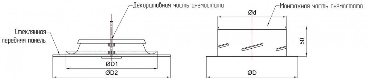 Анемостат-диффузор дизайнерский AIRG 100 Hamam (круг) RAL 9003 (для хамам)