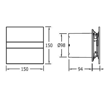 Накладной вентилятор Cata E 100 G + обратный клапан