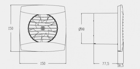Вентилятор накладной Cata UC-10 Timer Black (таймер)