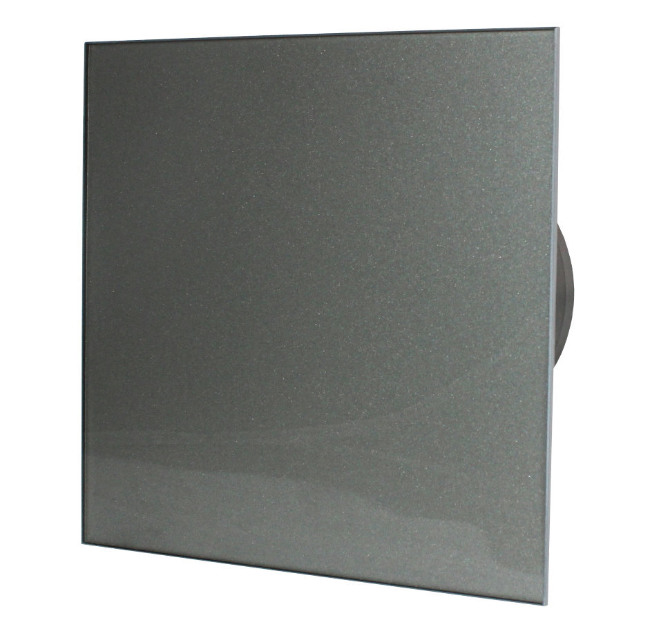 Вентилятор накладной сверхмощный MMotors JSC MMP-06 100/169 куб/ч ТН (Таймер, Датчик влажности) Стекло/Квадрат Темно Серый