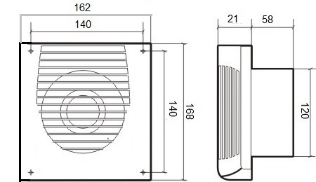 Накладной вентилятор ERA FAVORITE 5 d125