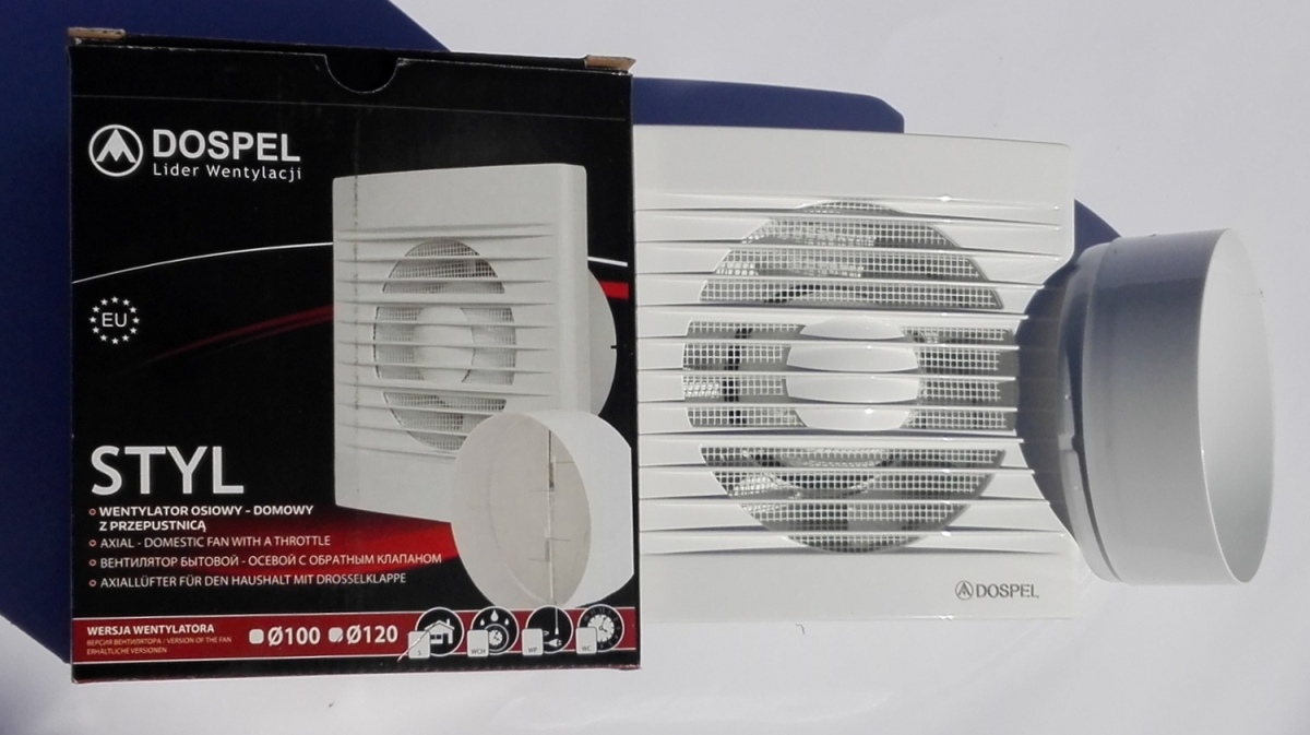 Вентилятор накладной Dospel Styl 100 SP (с обратным клапаном)