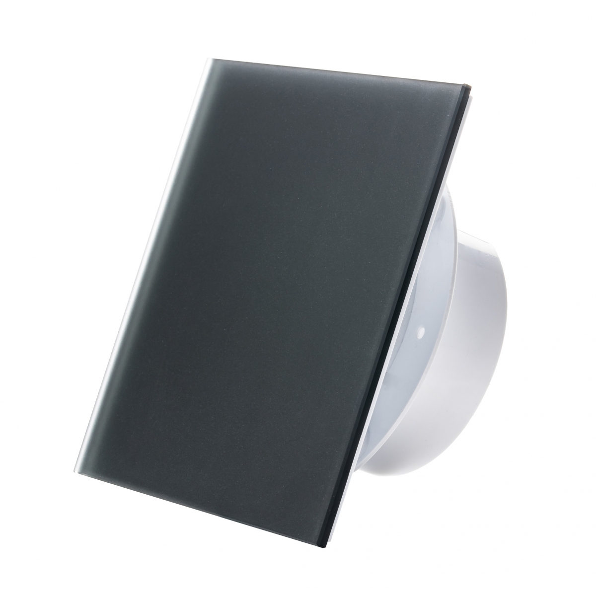 Вытяжной тонкий вентилятор SlimVent МV 100, стекло квадрат темно-серый матовый