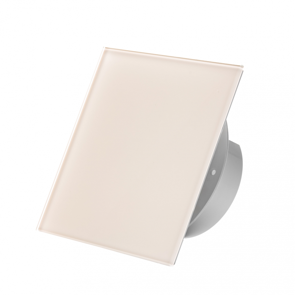 Вытяжной тонкий вентилятор SlimVent МV 100, стекло квадрат бежевый глянец