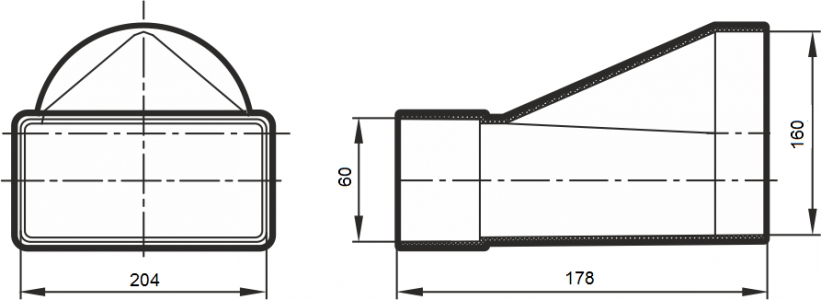 Переход прямой ERA 620СП16КП 204х60 d160