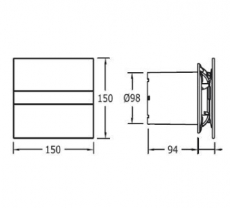 Накладной вентилятор Cata E 100 G + обратный клапан