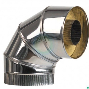 Сэндвич отвод 90° 120/200 (нерж 0,5 / нерж 0,5)