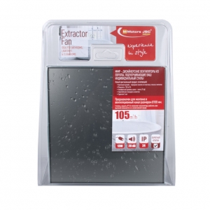 Вентилятор накладной MMotors JSC MMP-06 100/105 куб/ч Стекло/Квадрат Темно Серый с каплями