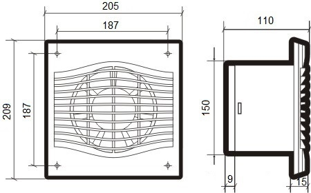 Вентилятор DiCiTi SLIM 6C