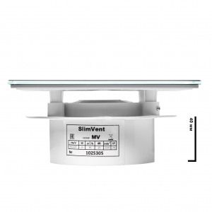 Вытяжной тонкий вентилятор SlimVent МV 100, стекло квадрат черный глянец