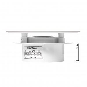 Вытяжной тонкий вентилятор SlimVent МV 100, стекло квадрат бежевый глянец